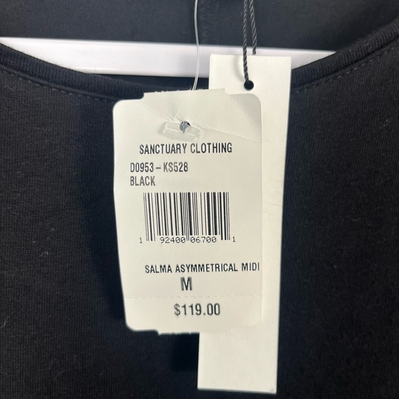 NWT Sanctuary black asymmetrical Salma wrap midi dress size medium - Picture 5 of 5